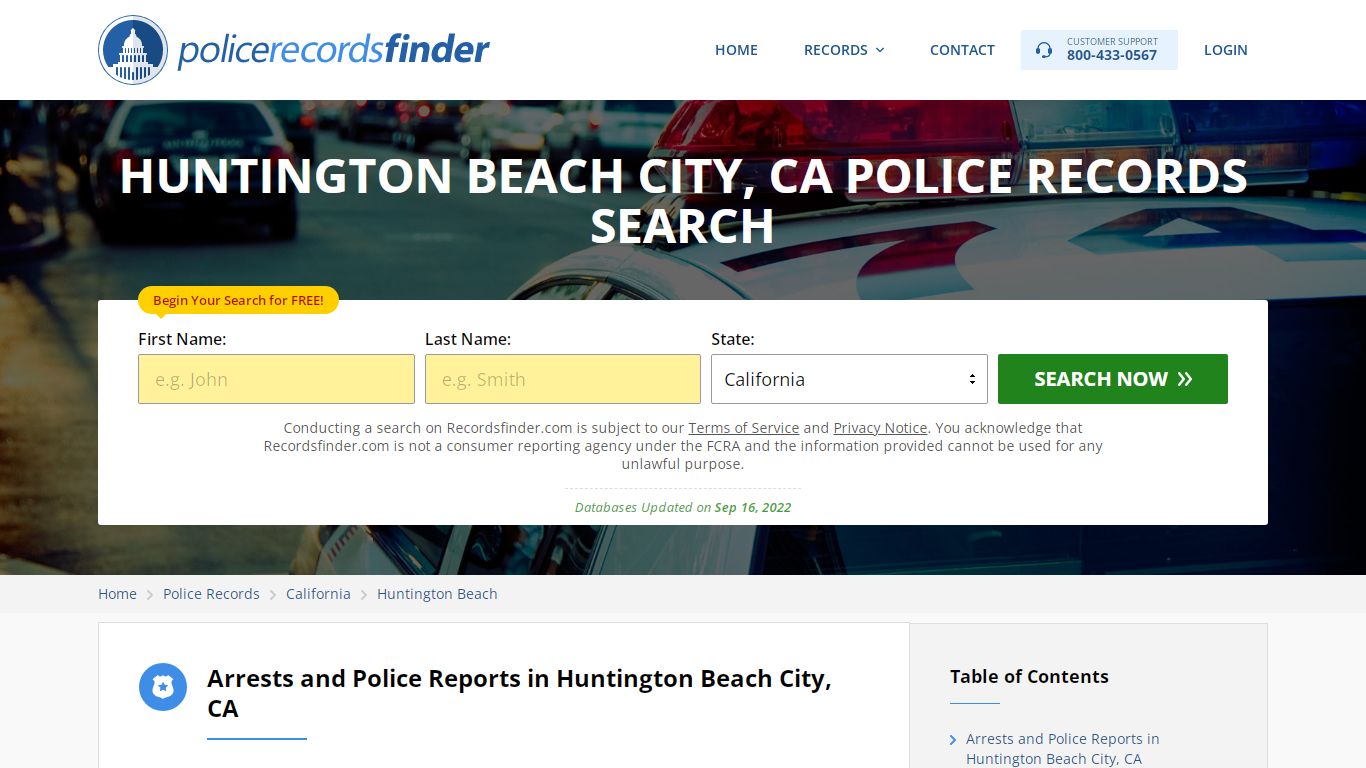 HUNTINGTON BEACH CITY, CA POLICE RECORDS SEARCH - RecordsFinder